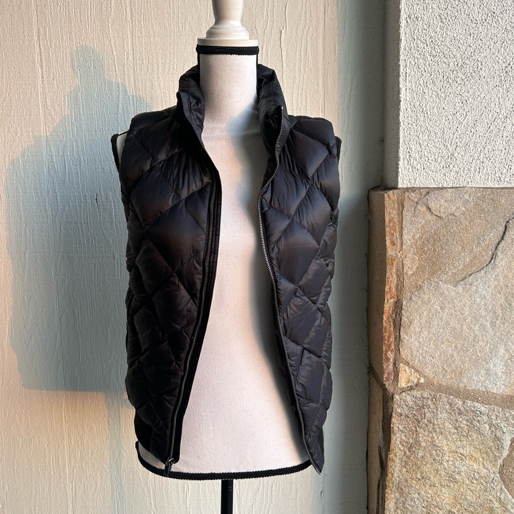 Patagonia Black Quilted Vest with High Collar